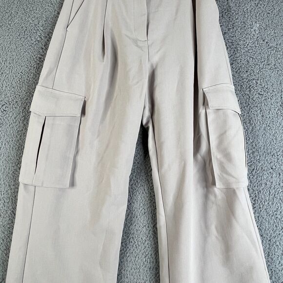 Abercrombie & Fitch Cargo Pants Womens 29/8 Tan Pleated Straight High Rise 28x31 - Picture 2 of 13